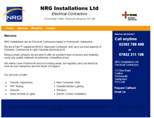 Tablet Screenshot of nrginstallations.co.uk